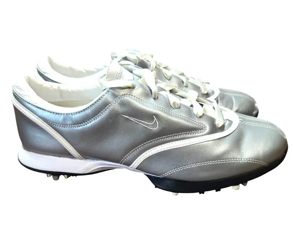 Nike Zoom Women's 10 Silver Athletic Tennis Shoes Cleats